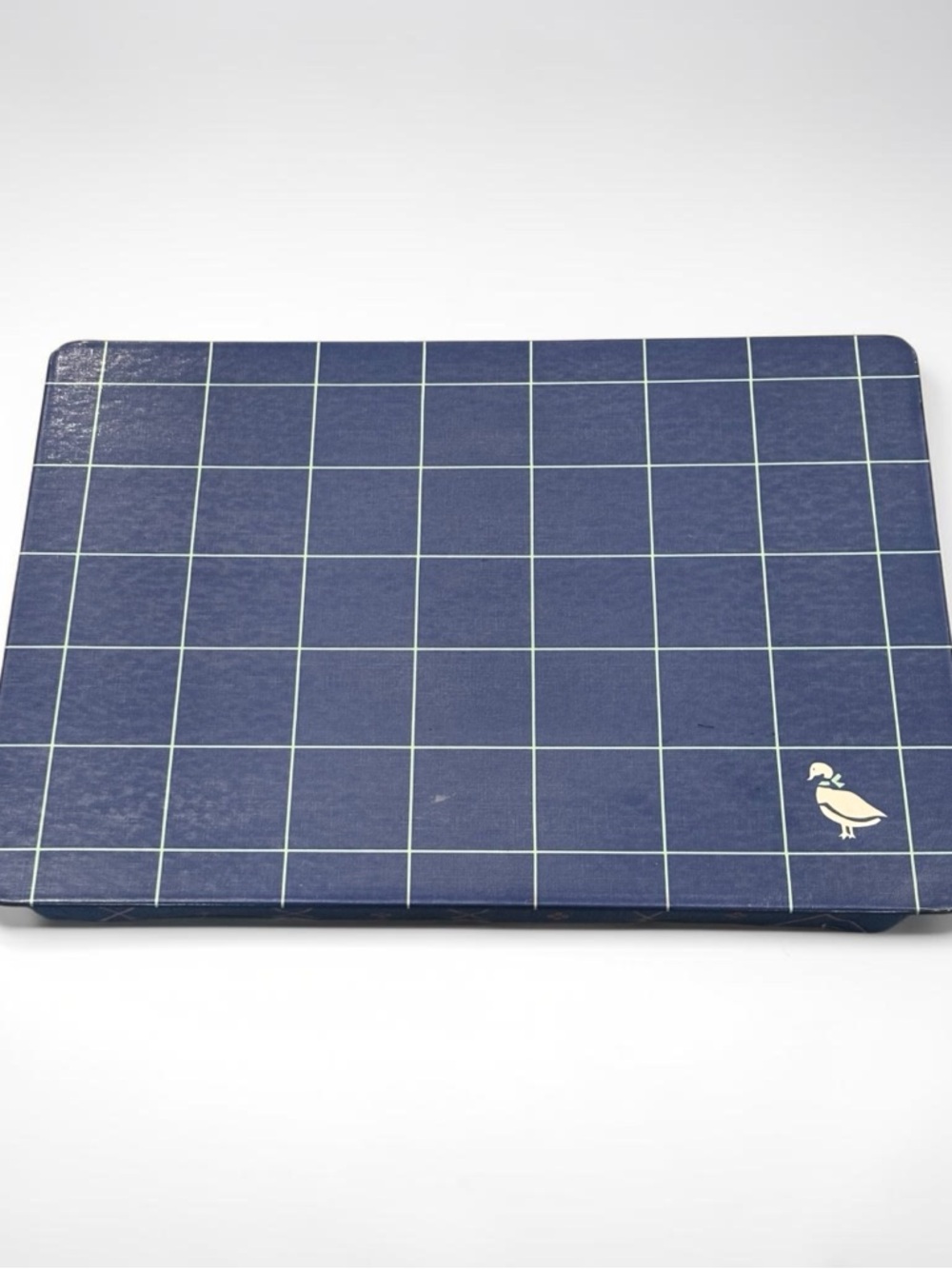 Blue Grid Tablet Sleeve with Duck Logo - Protective Cover